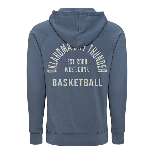OKC Thunder Sportiqe Olsen Crowley Arched Hoodie in Blue - Back View