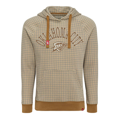 OKC Thunder Sportiqe Olsen Layden Houndstooth Hoodie in Brown - Front View