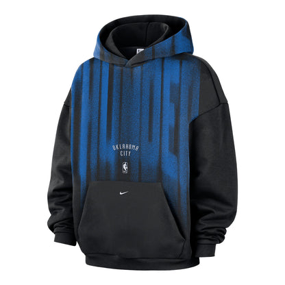 OKC Thunder Nike Standard Issue Therma-FIT Basktball Hoodie in Blue - Front View