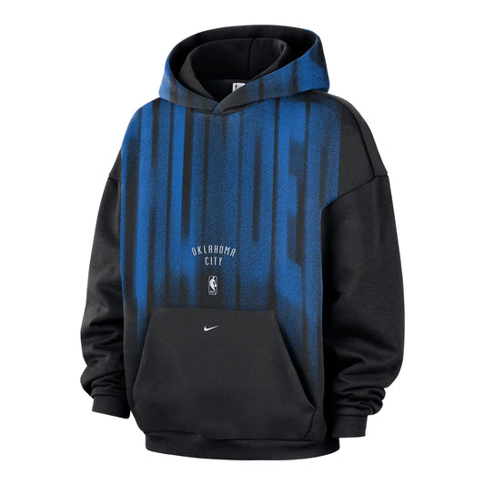OKC Thunder Nike Standard Issue Therma-FIT Basktball Hoodie in Blue - Front View