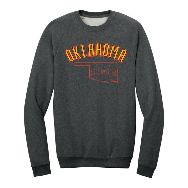 2024-25 OKC THUNDER CITY EDITION STATE BASKETBALL COURT SWEATSHIRT - Front View