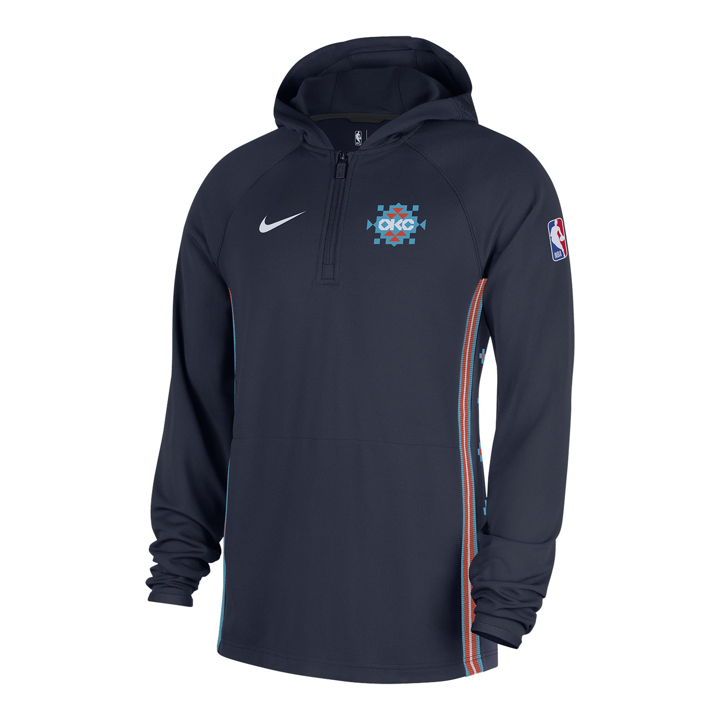 2025-26 CITY EDITION OKC THUNDER NIKE AUTHENTIC HOODIE in Blue - Front View