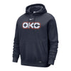 2025-26 CITY EDITION OKC THUNDER NIKE NAVY FLEECE HOODIE in Navy - Front View