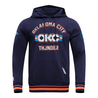 2025-26 CITY EDITION OKC THUNDER PRO STANDARD FLEECE SWEATSHIRT in Navy - Front View