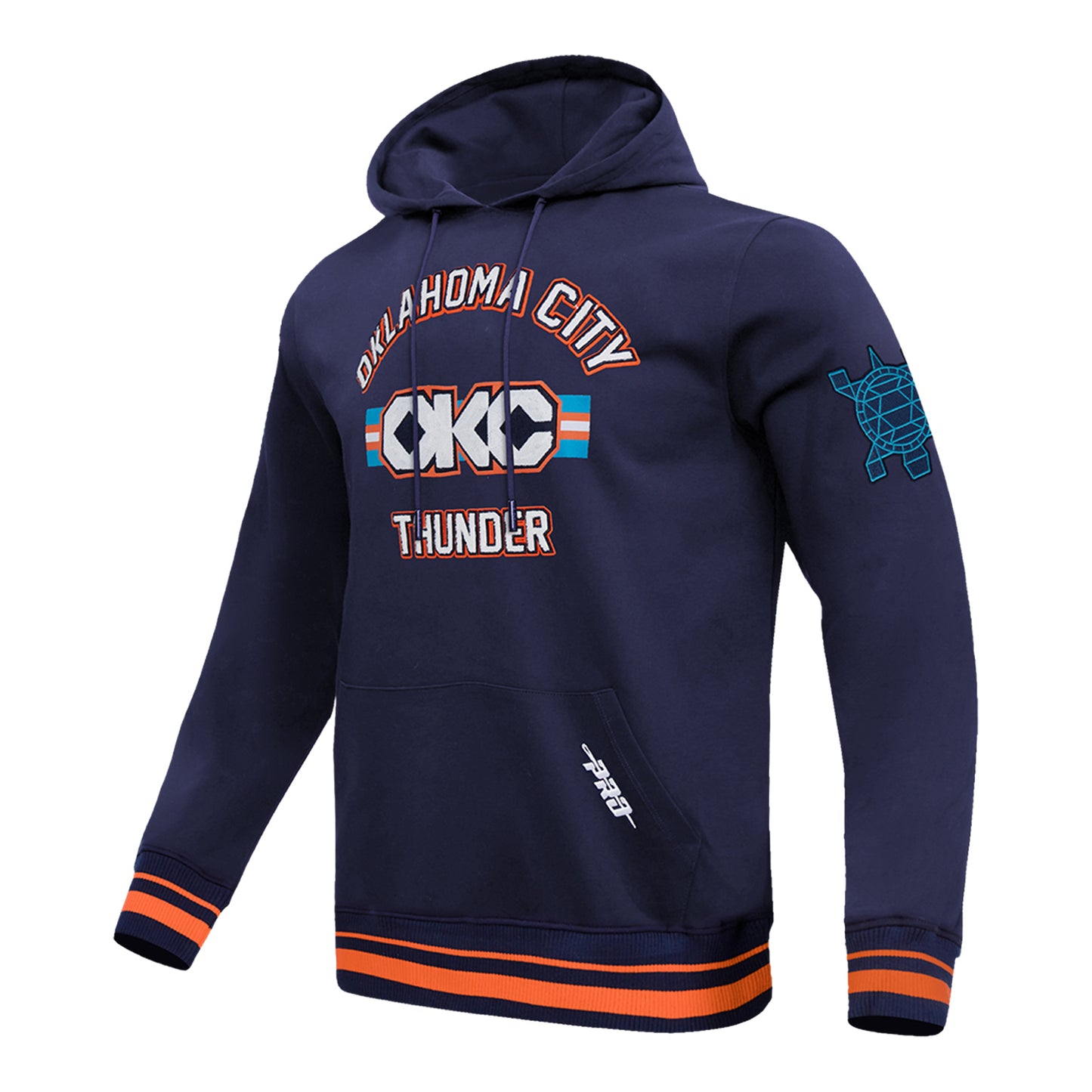 2025-26 CITY EDITION OKC THUNDER PRO STANDARD FLEECE SWEATSHIRT in Navy - Front Left View