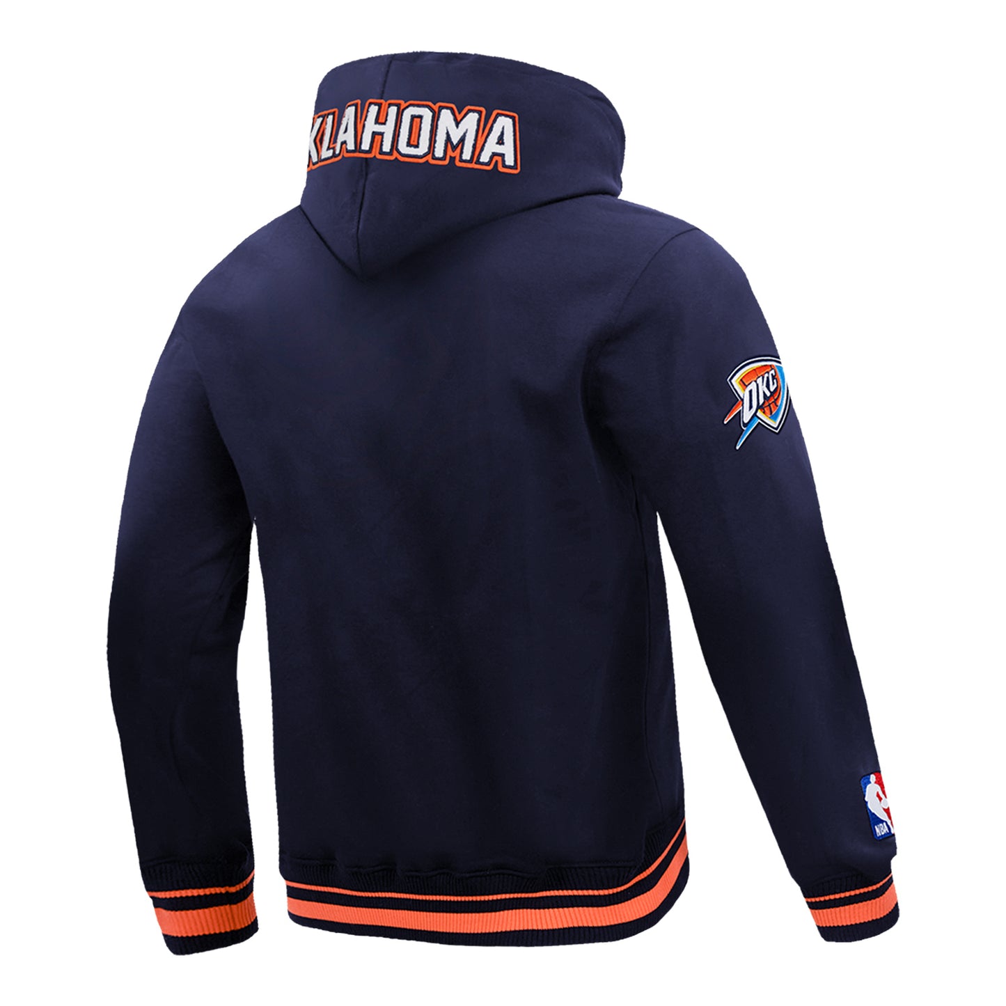 2025-26 CITY EDITION OKC THUNDER PRO STANDARD FLEECE SWEATSHIRT in Navy - Back View