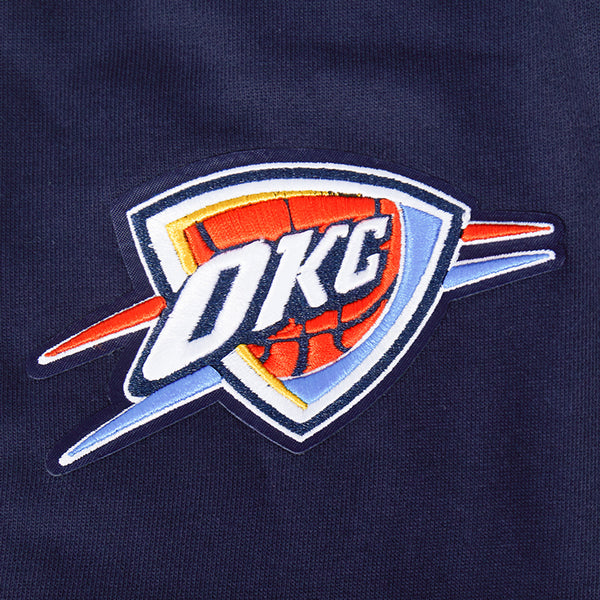 2025-26 CITY EDITION OKC THUNDER PRO STANDARD FLEECE SWEATSHIRT in Navy -  Right Arm Detail View