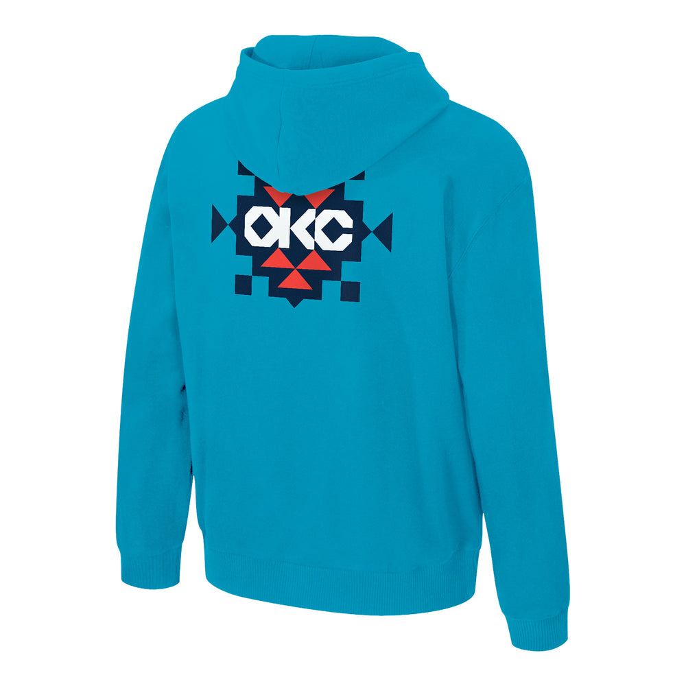 OKC Thunder Stadium Essentials City Edition 2025-26 Chenille Sweatshirt in Blue - Back View