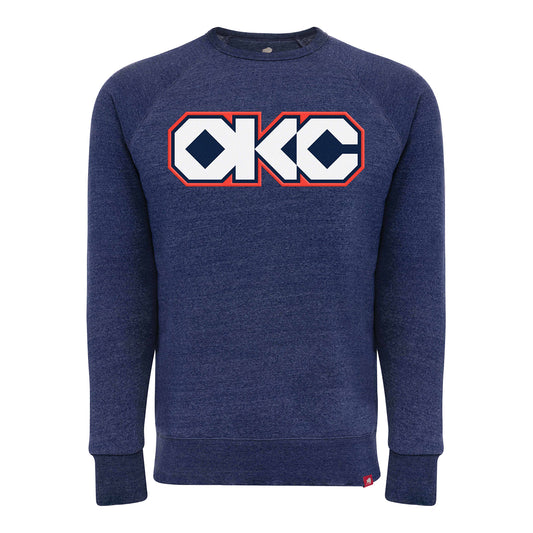 OKC Thunder Sportiqe City Edition 2025-26 Native Crewneck in Blue - Front View