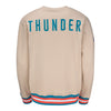 OKC Thunder Stripe Trim Native Crewneck Sweatshirt in Tan - Back View