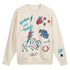 OKC Thunder Round21 Native Heritage Cream Crewneck in White - Front View