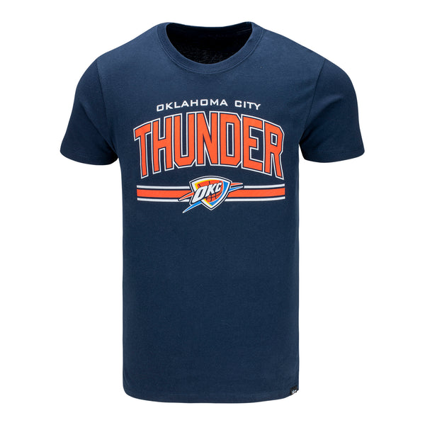 OKC THUNDER MENS SUPER ARCH RIVAL T-SHIRT IN BLUE - FRONT VIEW