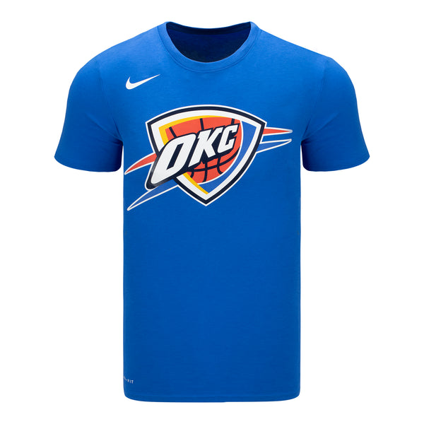 OKC THUNDER NIKE DRI-FIT T-SHIRT IN BLUE - FRONT VIEW