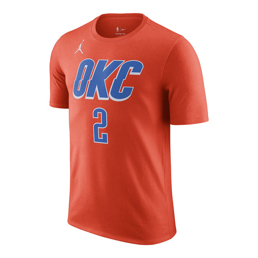 NIKE THUNDER SHAI GILGEOUS-ALEXANDER NAME & NUMBER T-SHIRT In Orange - Front View