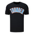 OKC THUNDER PRO STANDARD CLASSIC CHENILLE T-SHIRT IN BLACK - FRONT VIEW