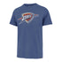OKC THUNDER SHIELD FRANKLIN T-SHIRT IN BLUE - FRONT VIEW
