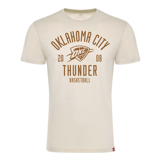 OKC THUNDER SPORTIQE COMFY ELEVATED T-SHIRT IN WHITE - FRONT VIEW