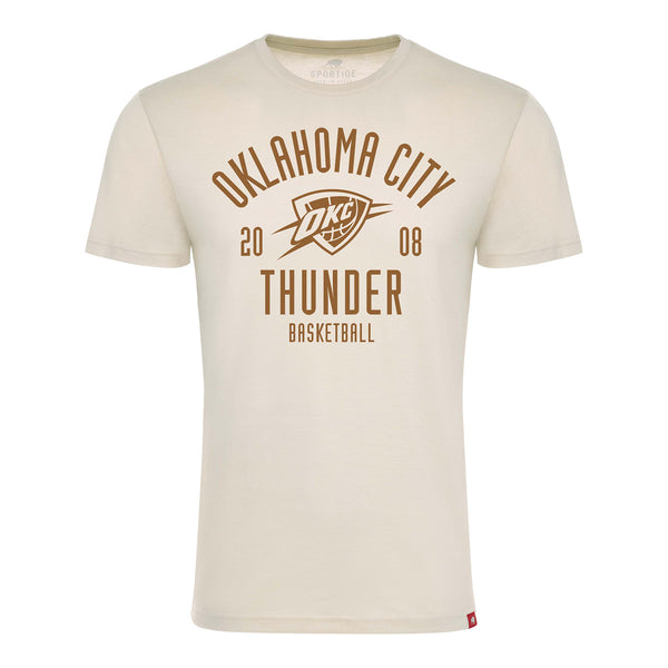 OKC THUNDER SPORTIQE COMFY ELEVATED T-SHIRT IN WHITE - FRONT VIEW