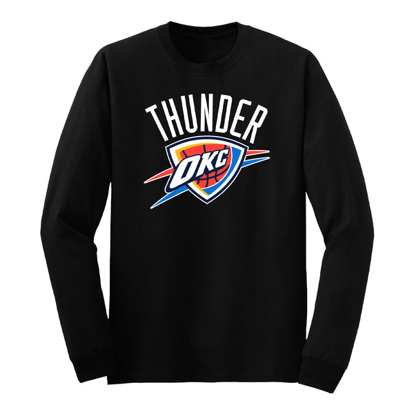Oklahoma City Thunder Global Logo Black Long Sleeve T-Shirt