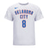 OKLAHOMA CITY THUNDER NIKE ASSOCIATION EDITION JALEN WILLIAMS NAME AND NUMBER TEE IN WHITE - FRONT VIEW