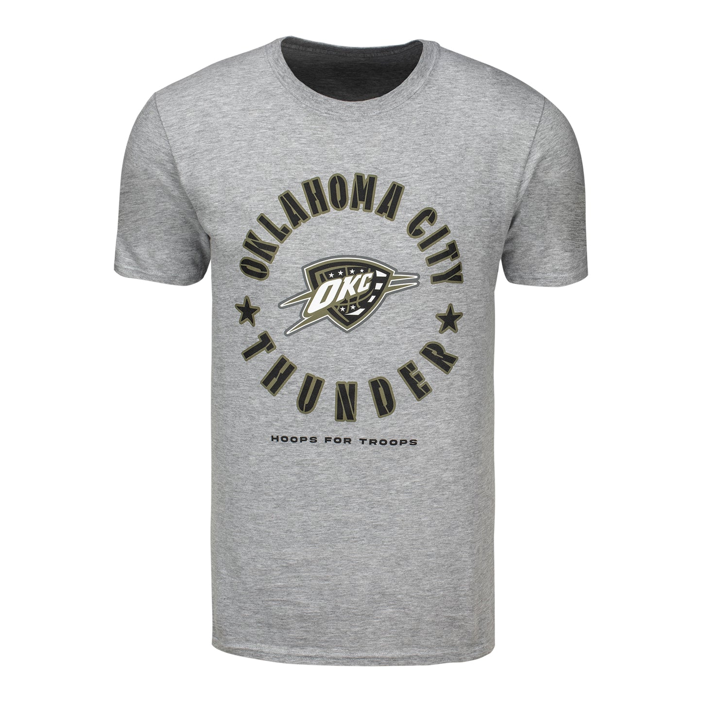 OKC THUNDER FANATICS HOOPS FOR TROOPS T-SHIRT - Front View