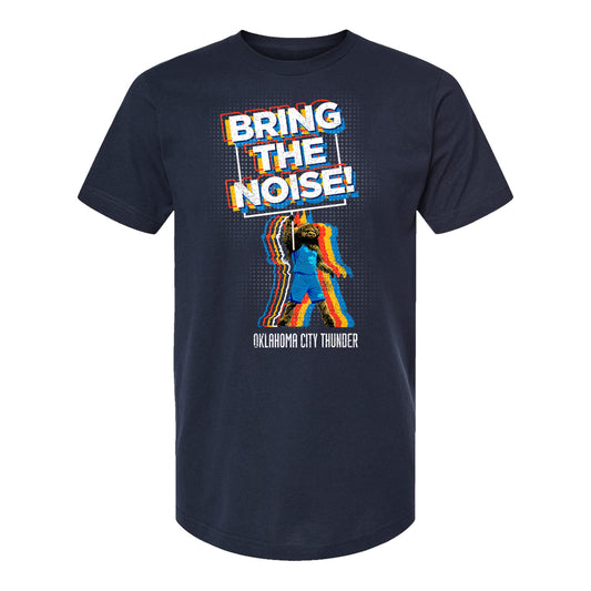 OKC THUNDER RUMBLE BRING THE NOISE T-SHIRT in Navy - Front View