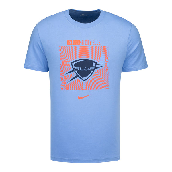 OKC BLUE NIKE OUTLINE T-SHIRT - Front View