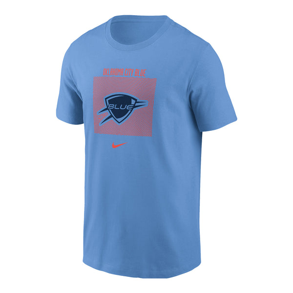 OKC BLUE NIKE OUTLINE T-SHIRT - Front View