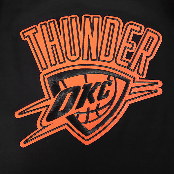 OKC THUNDER PRO STANDARD PEBBLED LEATHER T-SHIRT - Front Detail