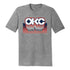 OKC THUNDER NATIVE AMERICAN HERITAGE RETRO T-SHIRT IN GREY - FRONT VIEW