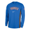 OKC THUNDER NIKE WARM-UP LONG SLEEVE TOP in Blue - Front View