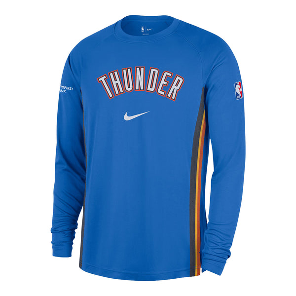 OKC THUNDER NIKE WARM-UP LONG SLEEVE TOP in Blue - Front View
