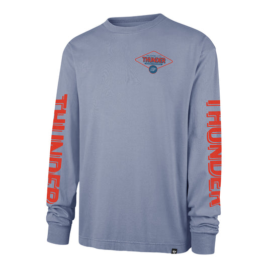 OKC THUNDER 47 BRAND OUTDOORS CAIRN RAVINE L/S T-SHIRT in Blue - Front View