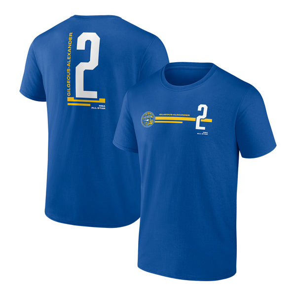 OKC THUNDER SGA 2025 ALL-STAR NAME & NUMBER T-SHIRT - Back and Front View