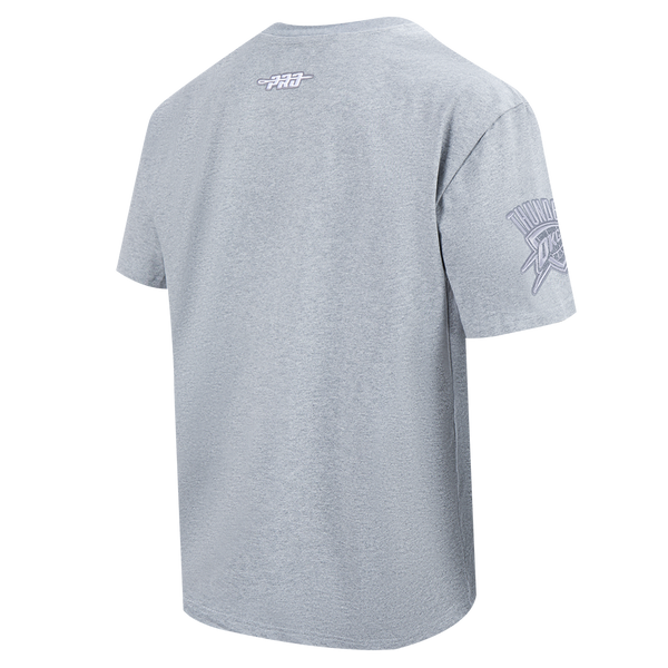 OKC Thunder Pro Standard Tonal Terry Cloth T-Shirt in Grey - Angled Back View
