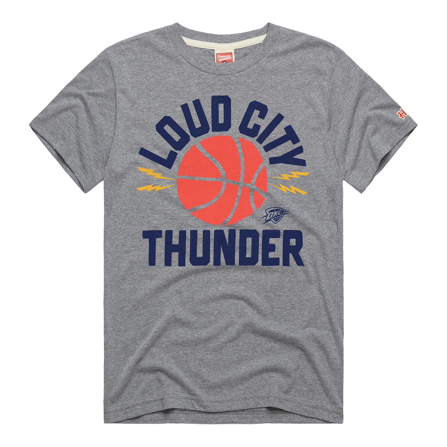 OKC THUNDER HOMAGE LOUD CITY GREY T-SHIRT in Grey - Front View
