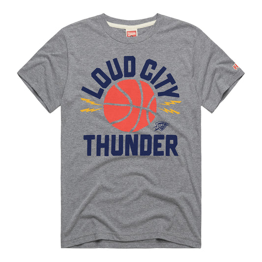 OKC THUNDER HOMAGE LOUD CITY GREY T-SHIRT in Grey - Front View