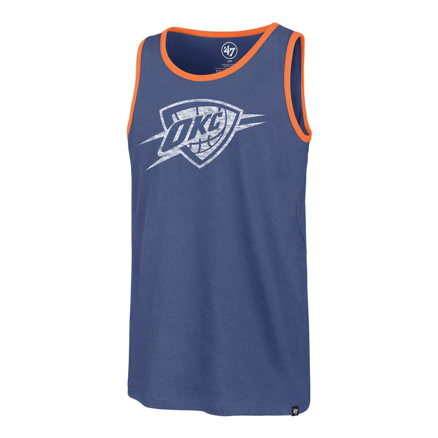 OKC Thunder 47 Brand Franklin Distressed Tank in Blue - Front View