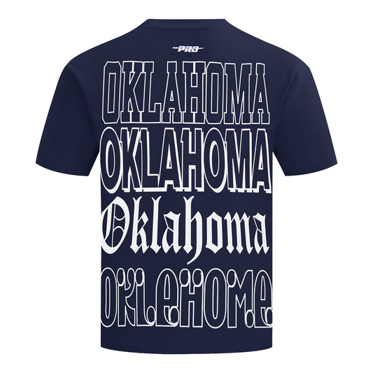 OKC Thunder Pro Standard Repeat Billboard T-Shirt in Blue - Back View