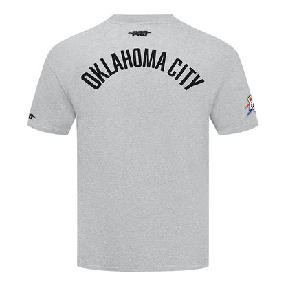 OKC THUNDER PRO STANDARD MODERN ORIGINALS GREY T-SHIRT IN GREY - BACK VIEW