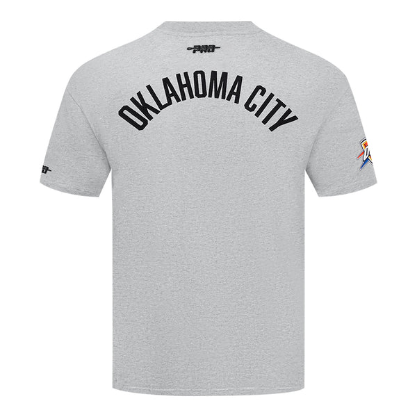 OKC THUNDER PRO STANDARD MODERN ORIGINALS GREY T-SHIRT IN GREY - BACK VIEW