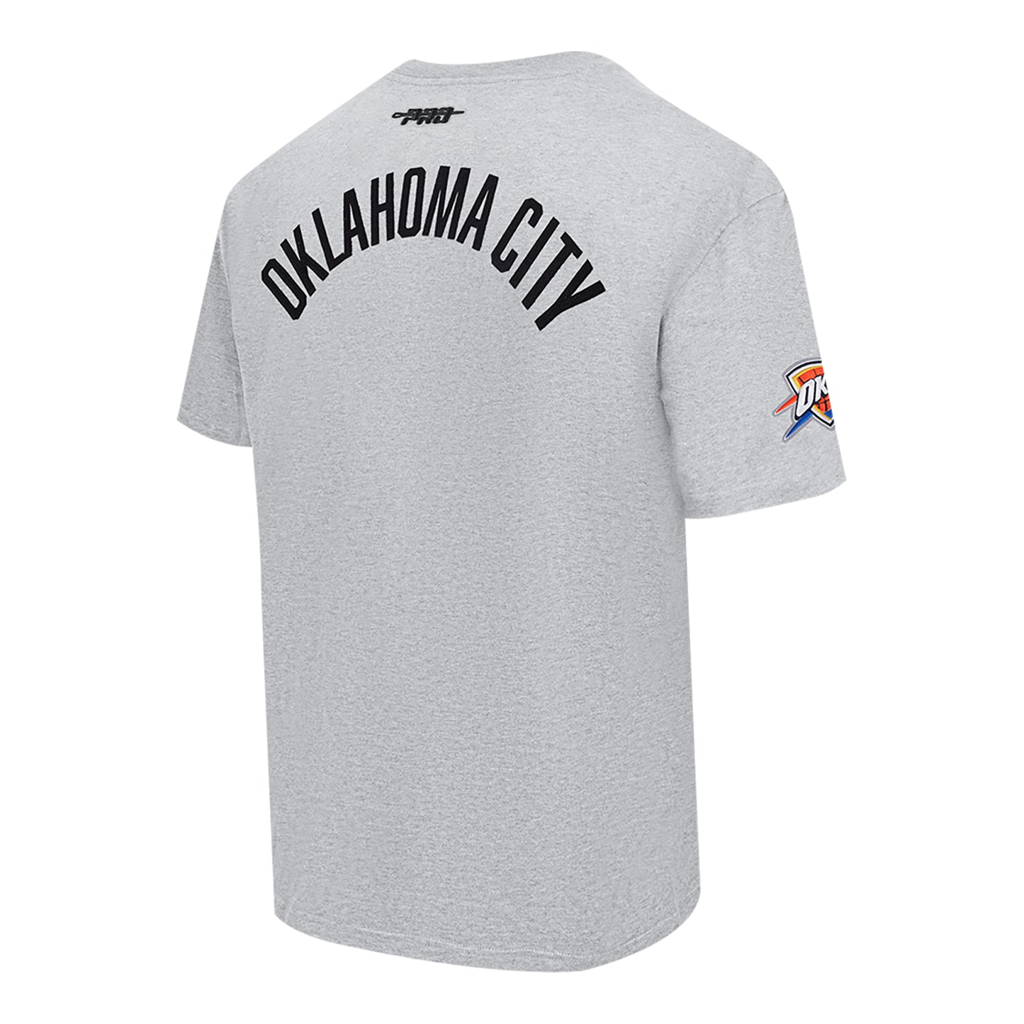 OKC THUNDER PRO STANDARD MODERN ORIGINALS GREY T-SHIRT IN GREY - BACK SIDE VIEW