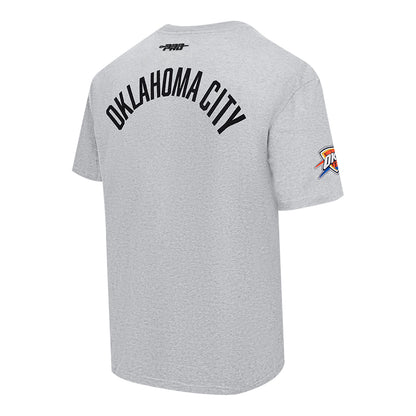 OKC THUNDER PRO STANDARD MODERN ORIGINALS GREY T-SHIRT IN GREY - BACK SIDE VIEW