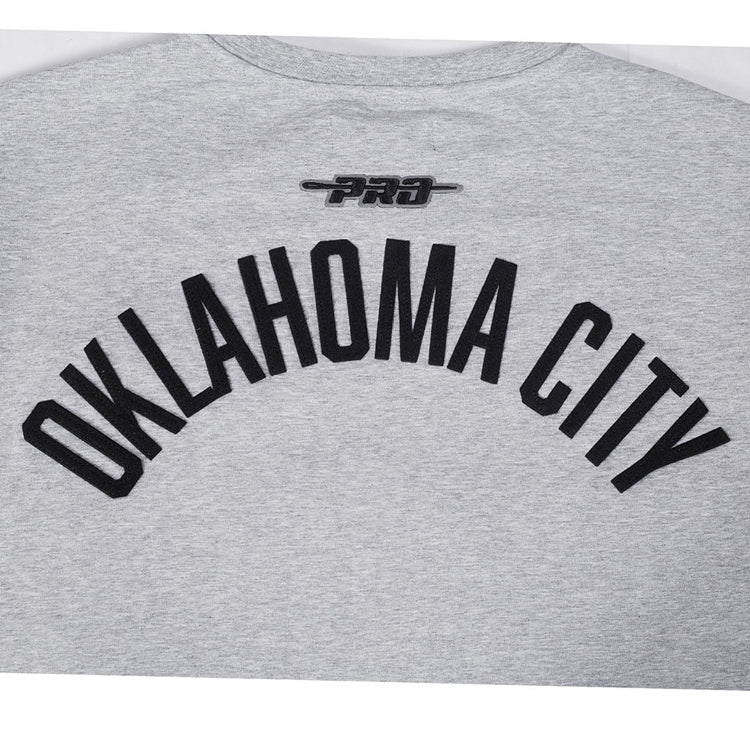 OKC THUNDER PRO STANDARD MODERN ORIGINALS GREY T-SHIRT IN GREY - THUNDER LOGO VIEW 2
