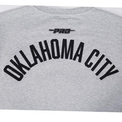 OKC THUNDER PRO STANDARD MODERN ORIGINALS GREY T-SHIRT IN GREY - THUNDER LOGO VIEW 2