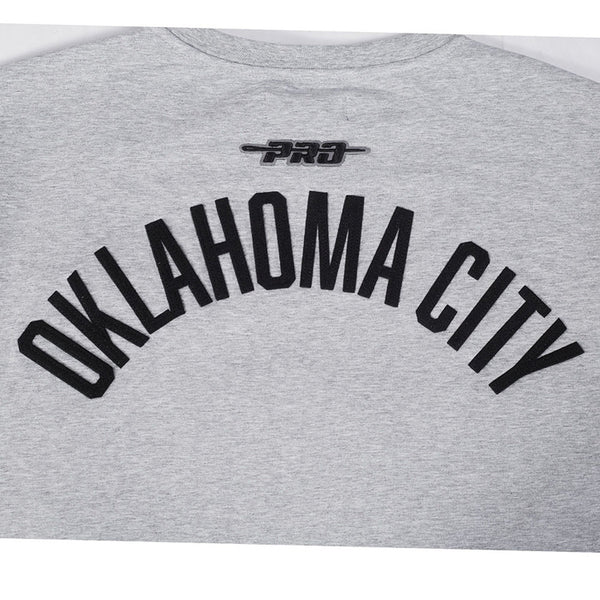 OKC THUNDER PRO STANDARD MODERN ORIGINALS GREY T-SHIRT IN GREY - THUNDER LOGO VIEW 2