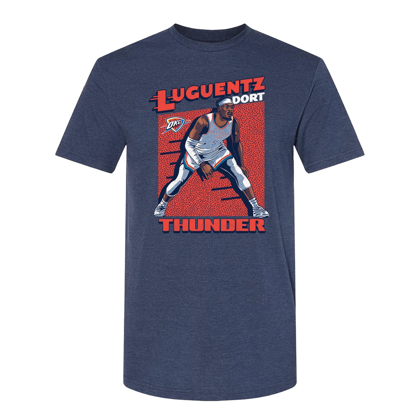 OKC THUNDER LUGUENTZ DORT ACTION T-SHIRT in Blue - Front View
