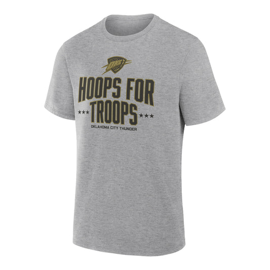 OKC Thunder Fanatics Hoops for Troops Grey Tee - Front View
