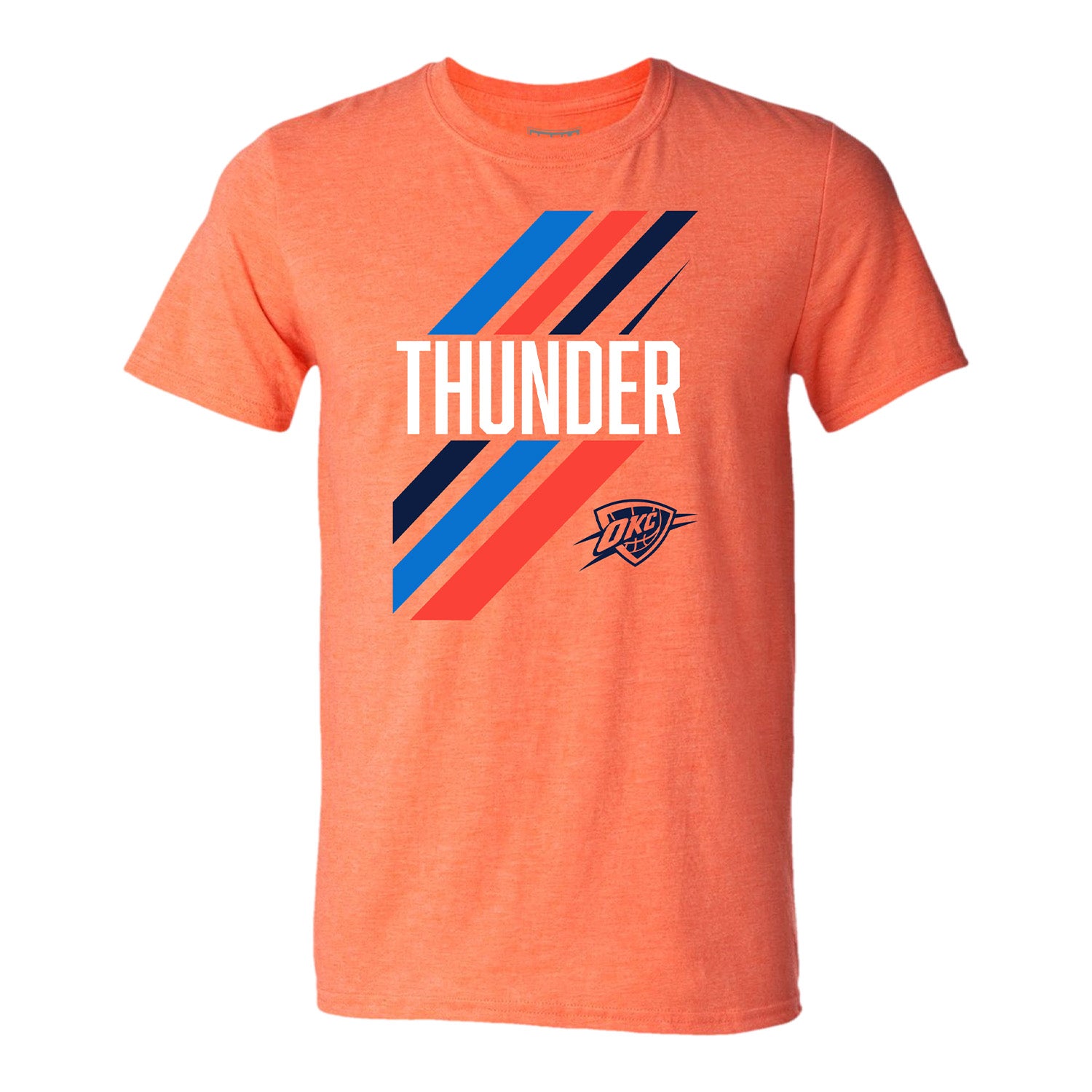 OKC Thunder Abstract Motion Heathered Orange Tee - Front View