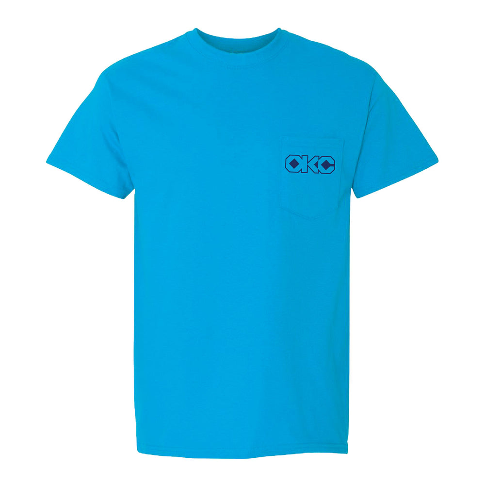 OKC Thunder Diamond Pattern Native T-Shirt in Blue - Front View